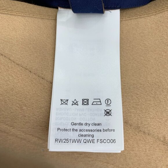 CW0329 Louis Vuitton Beige Hooded Wool Monogram Coat With Belt - Picture 6 of 7